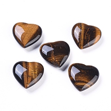 Honeyhandy Natural Tiger Eye Heart Love Stone, Pocket Palm Stone for Reiki Balancing, 20x20x7mm