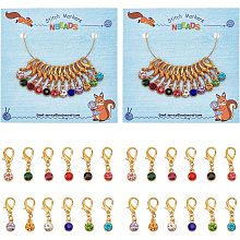 NBEADS 24 Pcs Birthstone Theme Stitch Markers, Alloy Crochet Stitch Marker Charms Locking Stitch Marker Knitting Handmade Gift for Knitting Weaving Sewing Accessories Jewelry Making