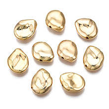 Honeyhandy Brass Beads, Cadmium Free & Nickel Free & Lead Free, Polygon, Real 18K Gold Plated, 11.5x13x4mm, Hole: 1.2mm