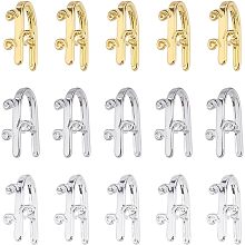 SUNNYCLUE 1 Box 30Pcs Pinch Bails Brass Bail Hooks Golden Silver 18mm Bud Shape Pinch Clasp Bails Bulk Snap on Bails Pendant Bail Connectors Ice Pick Pinch Bail Clasps for Jewelry Making Supplies