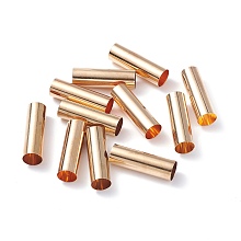 Honeyhandy (Defective Closeout Sale), Brass Tube Beads, Light Gold, 25x8mm, Hole: 7.4mm