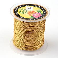 Honeyhandy Round Metallic Cord, 12-Ply, Gold, 1mm, about 54.68 yards(50m)/roll