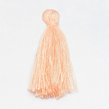 Honeyhandy Handmade Polycotton(Polyester Cotton) Tassel Decorations, Pendant Decorations, PeachPuff, 29~35mm