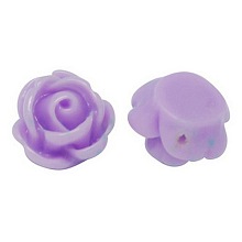 Honeyhandy Rose Flower Opaque Resin Beads, Medium Purple, 9x7mm, Hole: 1mm