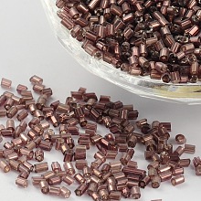 Honeyhandy 11/0 Two Cut Glass Seed Beads, Hexagon, Silver Lined Round Hole, Purple, Size: about 2.2mm in diameter, about 4500pcs/50g