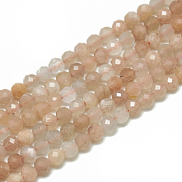 Arricraft Natural Sunstone Beads Strands, Faceted, Round, 3~3.5mm, Hole: 0.3mm, about 113pcs/strand, 14.9 inches