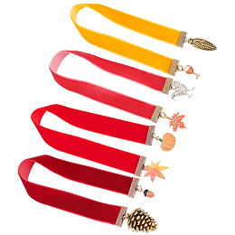 FINGERINSPIRE 4 Colors Velvet Ribbon Bookmark 12 inch Thanksgiving Day Theme Vintage Metal Charm Bookmark with Acorn/Pumpkin/Maple Leaf Pendant Velvet Bookmarks for Students Women Men Book Lovers