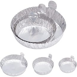 OLYCRAFT 90Pcs Labs Aluminum Foil Weighing Plate Aluminum Foil Weighing Dish Powder & Liquid Measuring Tray Scale Pan 3 Sizes Weighing Boats with Fluted Sides for Powder Dispenser Weighing Dishes