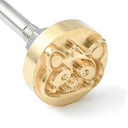 SUPERFINDINGS Stamping Embossing Soldering Brass with Stamp, for Cake/Wood, Bear Pattern, 30mm