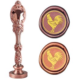 CRASPIRE Wax Seal Stamp Sealing Wax Stamps Rooster Retro Alloy Stamp Wax Seal 25mm Removable Brass Seal Rose Alloy Handle for Envelopes Invitations Wedding Embellishment Decoration Gift Packing