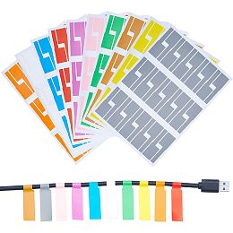 GORGECRAFT 10 Colors 300PCS Self-Adhesive Identification Cable Tags Wire Label Waterproof Paper Writable Cord Organize Markers for Office Electronics Computers Cable Management and Identification