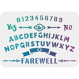 FINGERINSPIRE Ouija Board Stencil (12"x8"/30x21cm) Rectangle Ouija Board Painting Stencil Template Reusable DIY Stencil Template for Painting on Wood