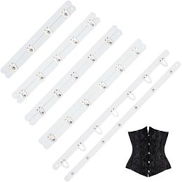 BENECREAT 5 Sets Iron Spring Corset Busks, 5 Style White Corset Busk Steel Boning with Hook and Eye Closure for Corset, Bustier, Waist Trainer