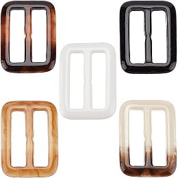 GORGECRAFT 1 Box 20Pcs 5 Colors Silk Scarf Ring Clip Resin Belt Buckle T-Shirt Tie Clips Rectangle Clothes Wrap Fasten Holder for Webbing Strapping Bags Sewing Clothing Fashion Decoration