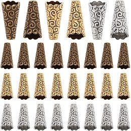 100pcs 10mm Flower Bead Caps Alloy Tibetan Style Cone Bead End Caps Tassel Bead  Caps Jewelry Cone Caps Crafts Supplies for DIY Jewelry Making