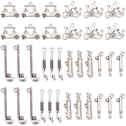 SUNNYCLUE 1 Box 60Pcs Golf Charms Golf Charm Bulk Sport Golf Club Golf Cart Charm Sports Charms for jewellery Making Charm I Love Golf Golfer Earrings Necklace Bracelet Keychain DIY Supplies Adult