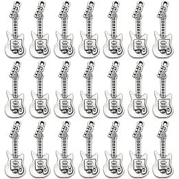 SUNNYCLUE 1 Box 50Pcs Vintage Guitar Charms Musical Instruments Charms Bulk Small Antique Silver Music Instrument Charm for Jewelry Making Charms Women Necklace Bracelet Earring DIY Accessory Finding