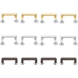 SUPERFINDINGS 12 Sets 3 Colors Metal Bag Strap Connector Buckle Bag Suspension Clasps Anchor Bridge Buckles Chain Strap Connector with Screws for DIY Leather Crafts Purse Making