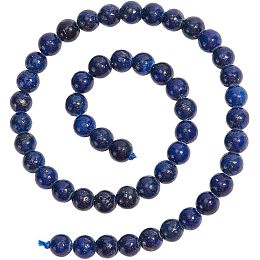 NBEADS 5 Strands About 220 Pcs Natural Lapis Lazuli Beads, 4mm Smooth Round Stone Beads Loose Gemstone Beads Spacer Beads for DIY Crafts Necklace Bracelet Jewelry Making