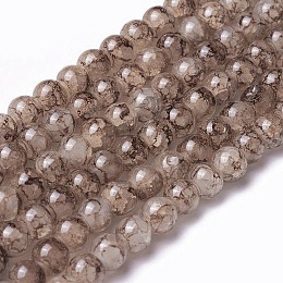 Honeyhandy Spray Painted Glass Beads Strands, Round, Camel, 8~8.5mm, Hole: 1.5mm, about 100pcs/strand, 31.1 inch(79cm)