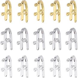 SUNNYCLUE 1 Box 30Pcs Pinch Bails Brass Bail Hooks Golden Silver 18mm Bud Shape Pinch Clasp Bails Bulk Snap on Bails Pendant Bail Connectors Ice Pick Pinch Bail Clasps for Jewelry Making Supplies