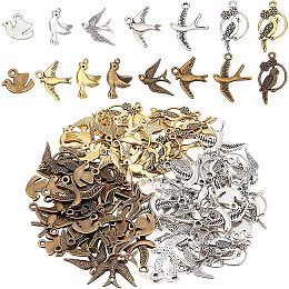 SUNNYCLUE 1 Box 150Pcs 15 Style Bird Charms Hummingbird 3D Animal Alloy Parrot Enamel Pendants for Jewelry Making DIY Necklace Bracelet Earring Supplies Accessories, Mixed Color
