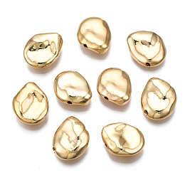 Honeyhandy Brass Beads, Cadmium Free & Nickel Free & Lead Free, Polygon, Real 18K Gold Plated, 11.5x13x4mm, Hole: 1.2mm