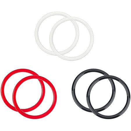ABS Plastic Ring Shape Purse Handle, for Bag Handles Replacement Accessories, Mixed Color, 105x10mm; Inner Diameter: 90mm, 3 colors, 2pcs/color, 6pcs/set