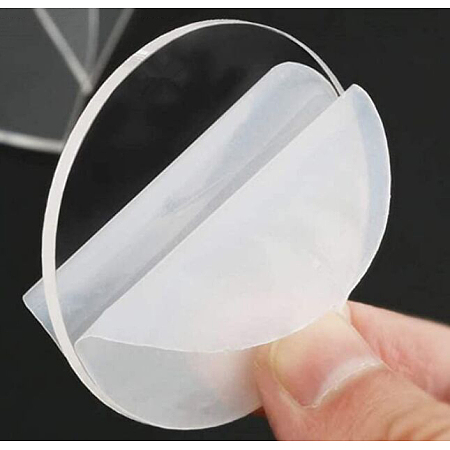 Transparent Acrylic Display Base, Circle Blank Discs, Clear, 76x4mm