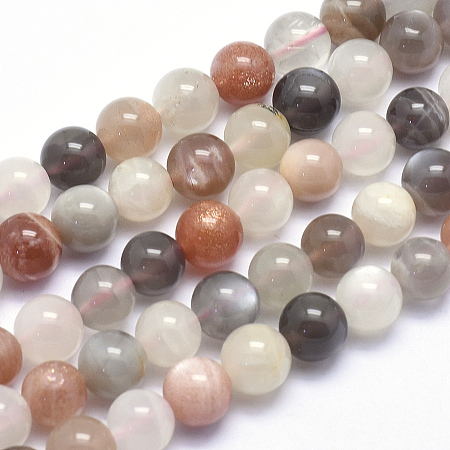 Arricraft Natural Sunstone Beads Strands, Round, 8mm, Hole: 1mm, about 49pcs/strand, 15.5 inches(39.5cm)
