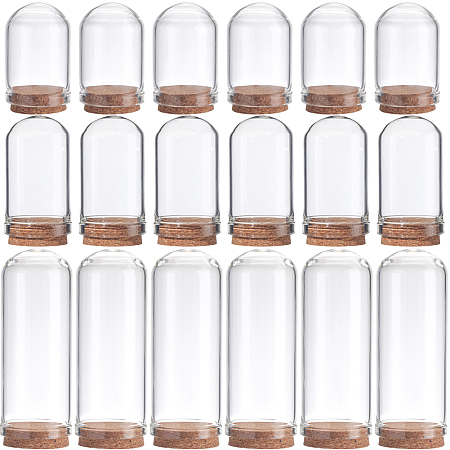 SUNNYCLUE 12Pcs 3 Styles Glass Dome Cloche Cover, Bell Jar, with Cork Base, For Doll House Container, Dried Flower Display Decoration, Clear, 36.5~71.5x22~28mm, 4pcs/style