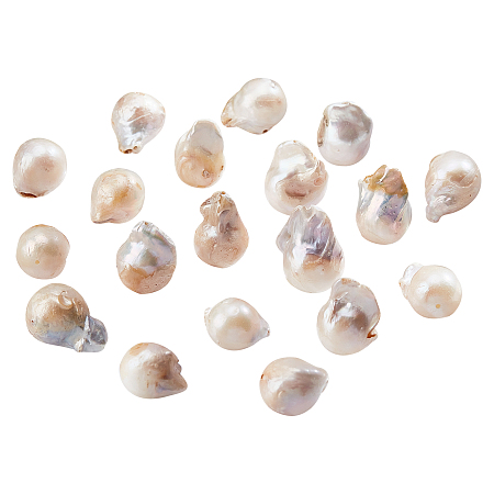 NBEADS About 20 Pcs Freshwater Pearl Beads, 13~27 mm Teardrop Natural Cultured Freshwater Pearl Beads Irregular Nuggets Pearl Charms for Earrings Pendant Jewelry Making, Creamy White