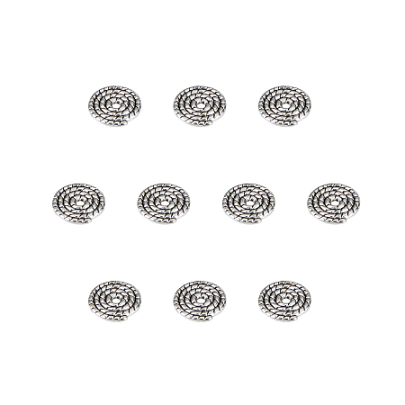 Tibetan Style Alloy Spacer Beads, Disc, Antique Silver, 10x1.2mm, Hole: 2mm, 200pcs/box