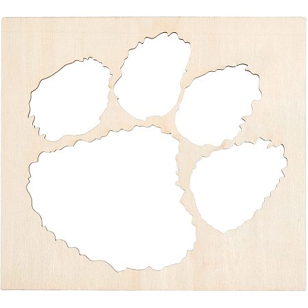 OLYCRAFT 20pcs Dog Paw Print Wood Cutouts Unfinished Wood Ornament Pet Paw Wood DIY Craft Art Projects 20x18cm Wooden Cutouts for Crafts, Home Decor, Embellishments