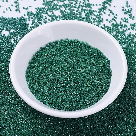 MIYUKI® Delica Beads, Cylinder, Japanese Seed Beads, 11/0, (DB0656) Dyed Opaque Green, 1.3x1.6mm, Hole: 0.8mm; about 2000pcs/10g