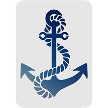 FINGERINSPIRE Anchor Stencil Template 8.2"x11.7"/21x29.7cm Nautical Painting Stencil with Helm Pattern Reusable Plastic Drawing Stencil for DIY Projects Crafts