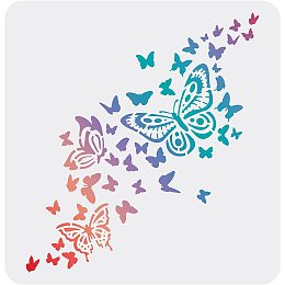 FINGERINSPIRE Butterfly Drawing Painting Stencils Templates (11.8x11.8inch) Plastic Butterfly Stencils Decoration Square Butterfly Stencils for Painting on Wood, Floor, Wall and Fabric