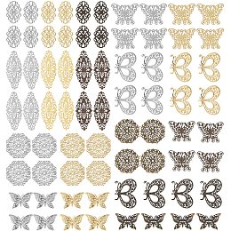 CHGCRAFT 72Pcs 6Styles Alloy Pendants for DIY Bracelets Necklaces Jewelry Making Handmade Crafts Making Gold