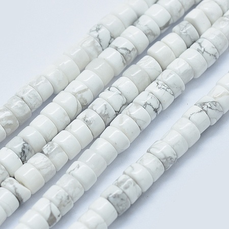 Arricraft Natural Howlite Beads Strands, Flat Round, 3.8~4.2x2~4.5mm, Hole: 0.8~1mm, about 152~180pcs/strand, 15.1~15.5 inches(38.5~39.5cm)