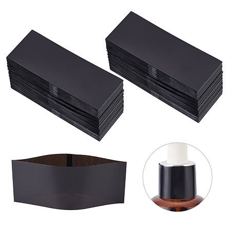 BENECREAT PVC Heat Shrink Flims, for Sleeve Label Printing, Rectangle, Black, 66x25mm