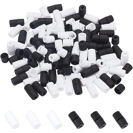 PandaHall Elite Breakaway Clasps, 160pcs 2 Colors Barrel Connector Buckle Safety Clasp Buckles Plastic Break Away Buckle for Ribbon Lanyards Necklace Bracelet Jewelry DIY Craft, White/Black