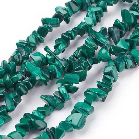 ARRICRAFT Natural Malachite Beads Strands, Chips, 5~14x4~10x2~6mm, about 32 inches long
