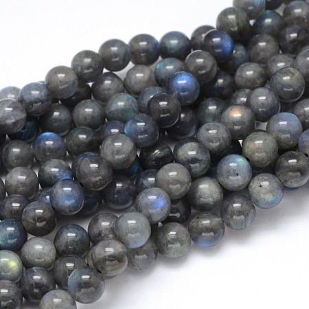 ARRICRAFT Natural Labradorite Round Bead Strands, Grade AA, 8mm, Hole: 1mm, about 50pcs/strand, 16 inches