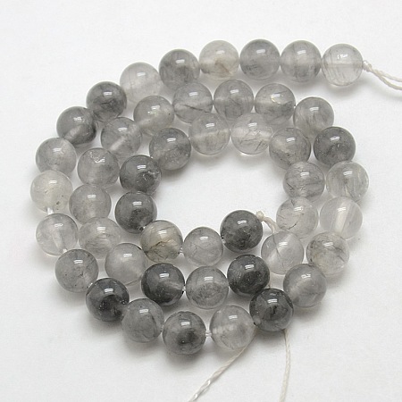 Arricraft Natural Gemstone Cloudy Quartz Faceted Round Bead Strands, 8mm, Hole: 1mm, about: 45~48pcs/strand, 15.5 inches