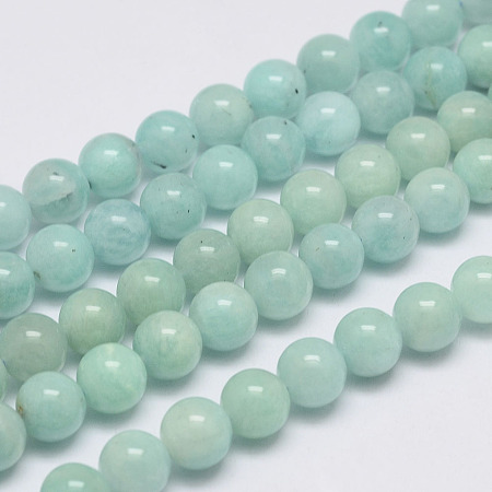 Arricraft Natural Amazonite Bead Strands, Round, 8mm, Hole: 0.8~1mm, about 51pcs/strand, 15.7 inches