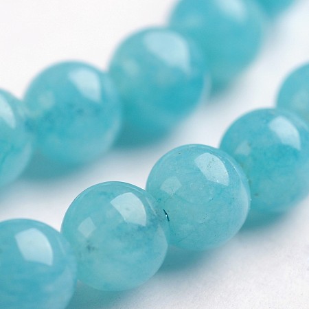 ARRICRAFT Natural Gemstone Beads Strands, Dyed, Imitation Aquamarine, Round, 4mm, Hole: 1mm, about 95pcs/strand, 14.9 inches