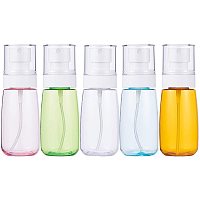 BENECREAT 5 Pack 2oz/60ml Mixed Color Plastic Fine Mist Spray Bottle for Skincare Makeup Face Remover Cleaning Liquid and Hair Spray