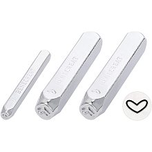 BENECREAT 3PCS Heart Design Metal Stamp Set, 2/4/6mm Metal Punch Stamps for DIY Jewelry Crafts, Leather, Wood Punch Stamping