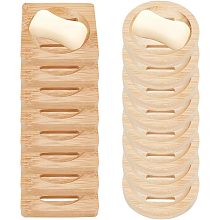 16 Pcs 2 Styles Soap Dishes, Burlywood Bamboo Soap Dishes Wooden Soap Tray Self Draining Soap Tray Soap Holder for Bathroom Kitchen (Square & Round)