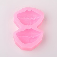 Honeyhandy Lip Design DIY Food Grade Silicone Molds, Fondant Molds, For DIY Cake Decoration, Chocolate, Candy, UV Resin & Epoxy Resin Jewelry Making, Random Single Color or Random Mixed Color, 68x49x15mm, Inner Size: 27x40mm